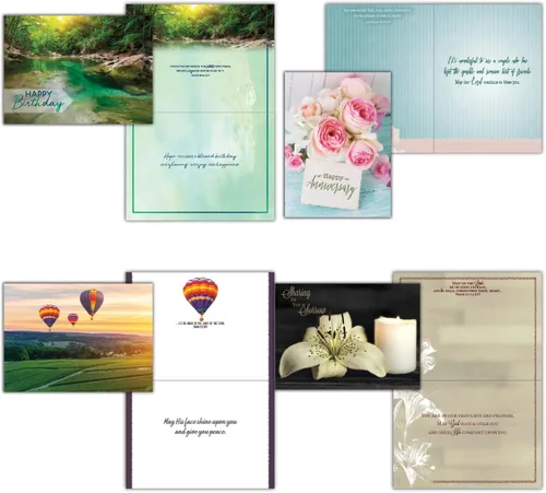 Vista 5 de 48 tarjetas de felicitación religiosas para todas las ocasiones, paquete económico 1, versión King James, tarjetas de felicitación basadas en la fe