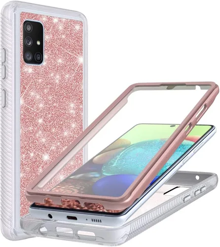 Vista 3 de Funda para Samsung Galaxy A71 5G UW (no compatible con Samsung A71 5G) de cuerpo completo, a prueba de golpes, con protector de pantalla integrado
