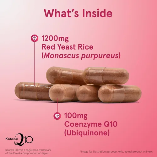 Vista 3 de Jarrow Formulas Arroz de Levadura Roja 1200 mg y CoQ10 100 mg por Porción - 120 Cápsulas Vegetales, 60 Porciones - Suplemento Dietético Herbal