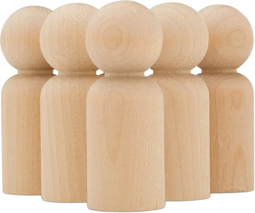 Vista 11 de Muñecas de madera en miniatura de 1-1/8 pulgadas, paquete de 100 muñecas pequeñas para manualidades, figuras en miniatura y juego de mundo pequeño