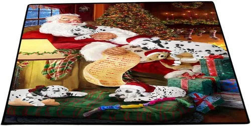 Vista 24 de Doggie of the Day Dalmatian Dogs Floor Mat - 4th of July Independence Day - Best Dog Doormat - Protector Decor - Unique Portrait Art - Premium