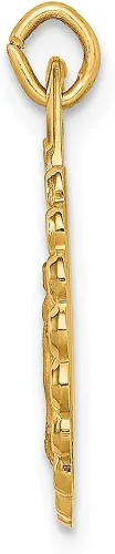 Vista 2 de Diamond2Deal Oro amarillo de 14 quilates medalla milagrosa pequeña redonda festoneada joyería fina para mujer L- 0787in ancho 0583in Metal