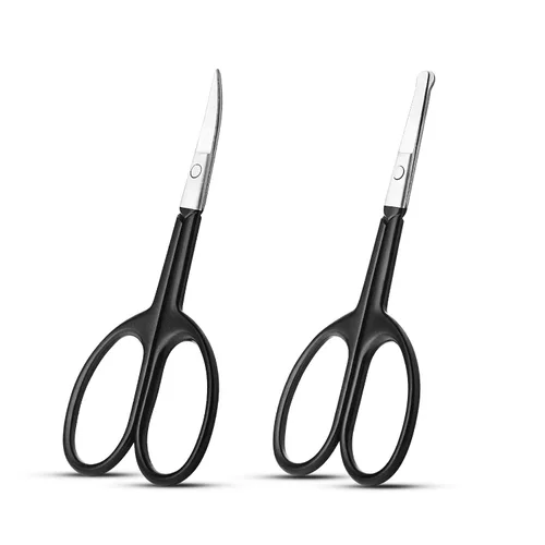 Vista 11 de Tijeras pequeñas de aseo facial para hombres y mujeres, para cejas, pelo de nariz, bigote, barba, pestañas, kit de recortar orejas, tijeras