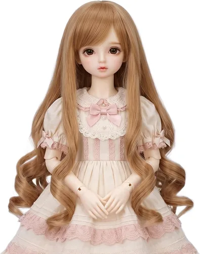 Vista 16 de Peluca larga recta de 8-9 pulgadas 1/3 BJD MSD DOD Pullip Dollfie peluca centro de separación DIY fabricación accesorios para el cabello