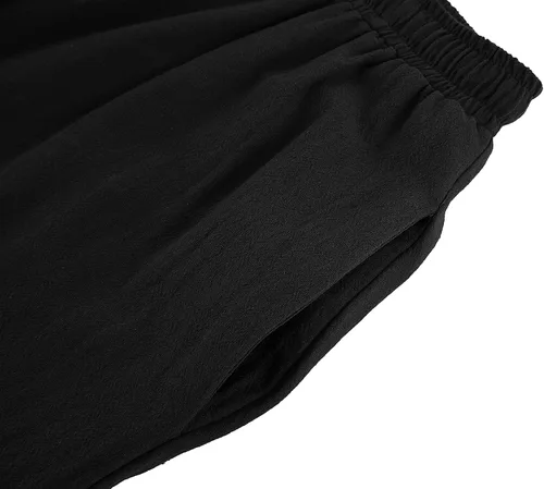 Vista 3 de Pantalones de tobillo medievales para niños y niños, disfraz de pirata vikingo, renacentista, con cordones, pantalones de navegador con bandas