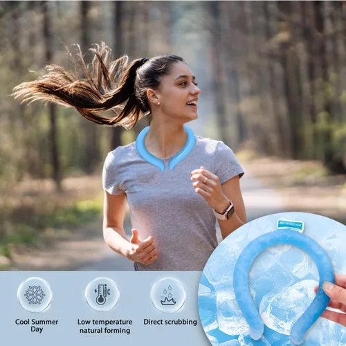 Vista 6 de Tubo de enfriamiento para el cuello, anillo de enfriamiento para el cuello, envolturas de enfriamiento reutilizables para el calor del verano, al