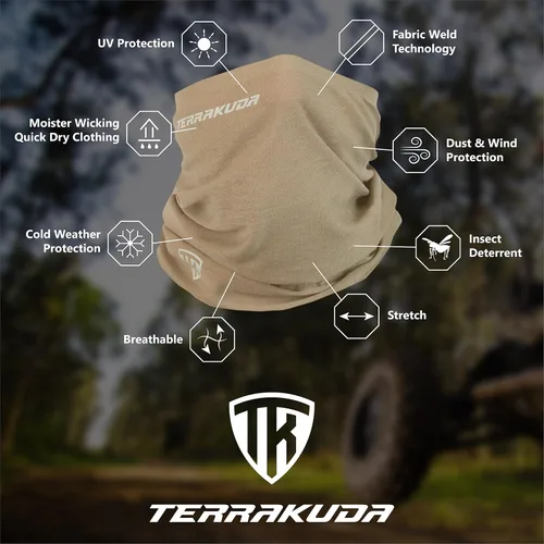 Vista 2 de Terra Kuda - Funda multiuso para cara y cuello antideslizante ligera transpirable para protección del sol y polvo balaclava