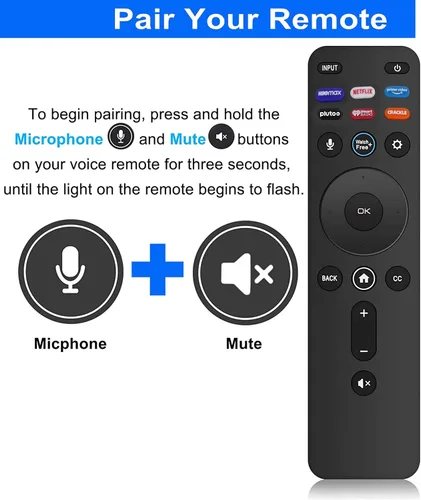 Vista 3 de Control remoto por voz para Vizio Smart TV, XRT260 Reemplazo remoto para todos los televisores Vizio LED LCD HD 4K UHD HDR Smart TV con teclas
