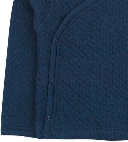 Vista 3 de HonestBaby Kimono de algodón orgánico Matelasse con cierre lateral