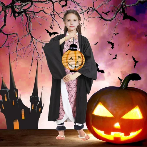 Vista 6 de Kamado Anime Cosplay Costume Kimono Outfit, Anime Costume Kids Halloween Costume, Halloween Costume for Boys Girls