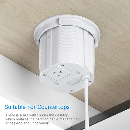 Vista 5 de [Usado] ANNQUAN 4.75" Pop Up Outlet para Encimera Cargador Inalámbrico 1A1C Blanco