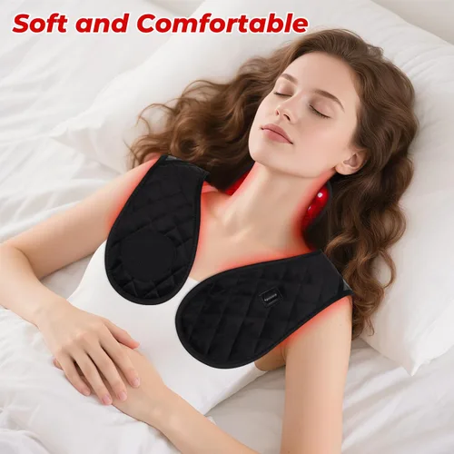 Vista 8 de Cholas Terapia de luz roja para cuerpo, terapia de luz roja infrarroja cercana 3 en 1 para hombro, cuello trasero, 660 nm y 850 nm, almohadilla