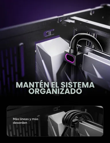 Vista 4 de AsiaHorse Hydrus-8PIN Cable de Extensión de CPU PSU con Luz ARGB, Cable de Alimentación de la Placa Base de Cobre con Diseño Minimalista Integrado