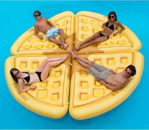 Vista 7 de Swimline Salón inflable de gofres para piscina, marrón, talla única