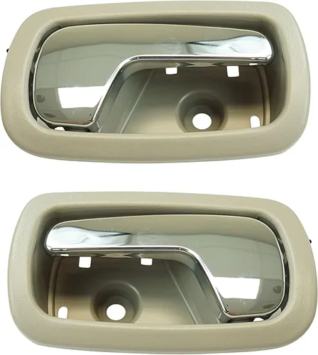 Vista 55 de TRQ Juego de 2 manijas de puerta interior trasera cromada y cachemira para Chevy GMC