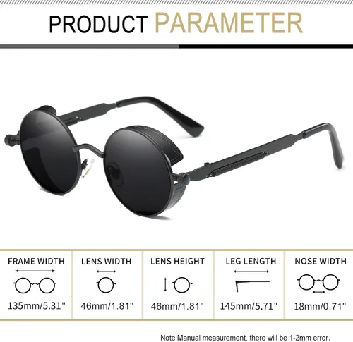 Vista 4 de Gafas de sol Joopin polarizadas, estilo Lennon, redondas, gafas de sol estilo hippy redondas para mujer y hombre