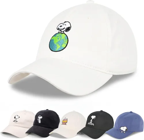 Vista 9 de Concept One Gorra unisex para adultos Peanuts Snoopy, gorro de papá para adultos con visera curvada, gorro de béisbol Negro