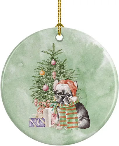 Vista 62 de Caroline's Treasures Bulldog, Bulldog inglés #2 y árbol de cerámica adorno colgante para árbol de Navidad, decoración colgante para el hogar