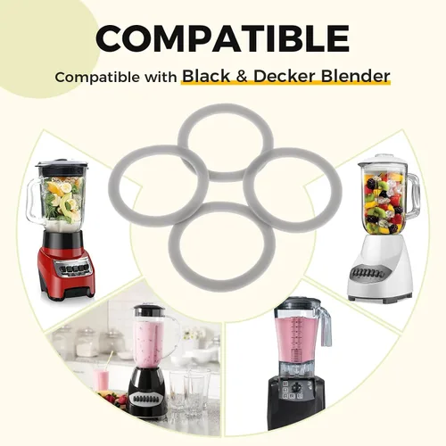Vista 5 de Repuesto para junta de licuadora Black and Decker, junta de sellado de goma, repuesto 132812-07, compatible con Black & Decker Blender BL1900 BL3900