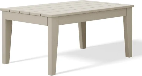 Vista 16 de WestinTrends Malibu - Mesa de centro rectangular de polietileno de alta densidad para exteriores, color negro