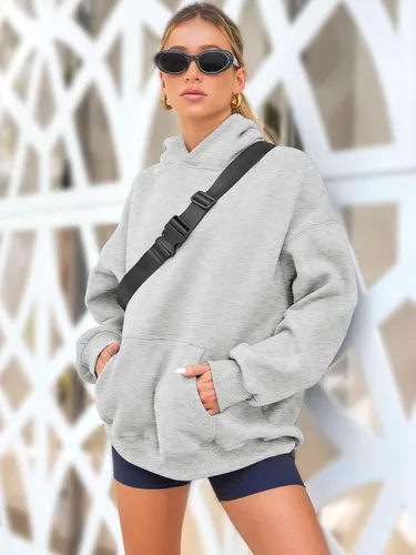 Vista 28 de AUTOMET Sudaderas de gran tamaño con capucha de forro polar para mujer, camisas de manga larga, sudaderas con bolsillo para otoño 2025