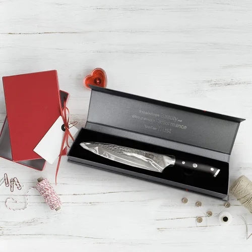 Vista 7 de SHAN ZU Chef Knife, 8 Inch Damascus Steel Knife Cuchillo de chef martillado