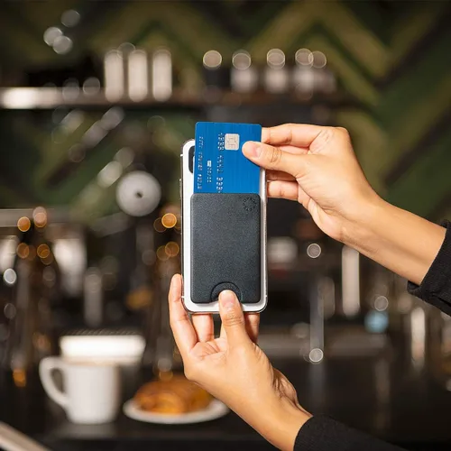 Vista 2 de PopSockets Billetera para teléfono, tarjetero para teléfono, billetera sin agarre, color negro