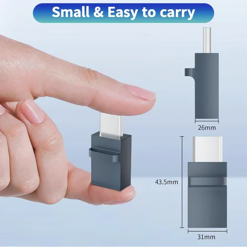 Vista 7 de BolAAzuL Adaptador USB C a Micro USB, 2 unidades, tipo C macho a micro USB hembra, convertidor de carga rápida y sincronización de datos para iPhone