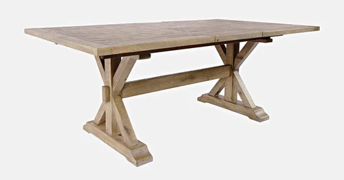 Vista 6 de Jofran Carlyle Crossing - Mesa de comedor rústica de madera maciza de 78 pulgadas