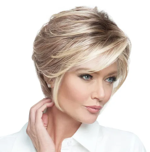 Vista 29 de Raquel Welch Go To Style - Peluca de pelo corto versátil y favorecedora de Hairuwear, gorra media, castaño iluminado por el sol RL10/12
