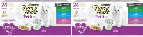 Vista 13 de Purina Fancy Feast Gourmet - Paquete variado de alimentos húmedos para gatos, colección Petites Gravy, tinas separables, 24 porciones