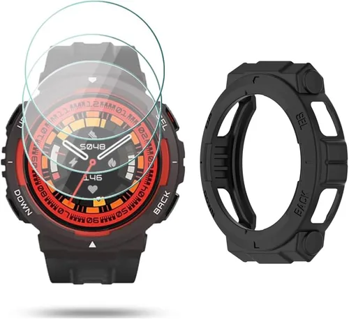 Vista 7 de Protector de pantalla para reloj (4+2 unidades) compatible con Amazfit Active, funda protectora de TPU suave, antiarañazos, alta definición