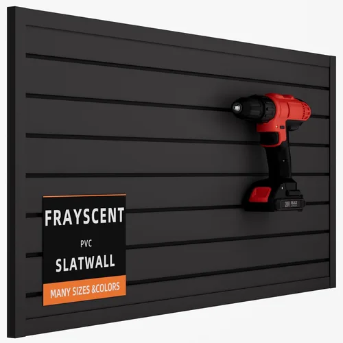 Vista 19 de Panel Slatwall para Garaje - Sistemas de Almacenamiento de Pared Ranurada con 26 Accesorios Slatwall, Paneles de Pared Ranurada de PVC Negro