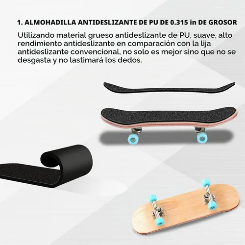 Vista 5 de 2 piezas de patineta de madera para dedos, parque de patinetas mini, patinetas para dedos mini, juguete de patineta profesional con mini