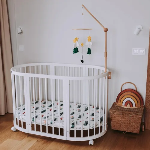 Vista 4 de Móvil para cuna de bebé – Móvil colgante de madera para cuna, decoración de guardería para niños y niñas, regalo perfecto para ducha