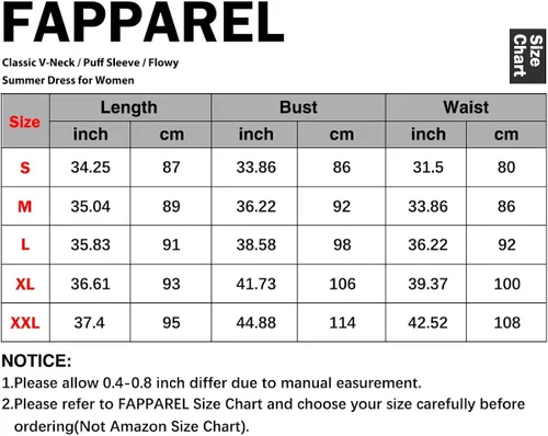 Vista 5 de FAPPAREL Vestidos casuales para mujer, manga corta abombada, cuello en V, primaveraverano
