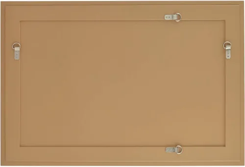 Vista 8 de Noble Park Jeneva - Espejo de pared rectangular decorativo de vidrio biselado moderno con marco de madera de hoja dorada brillante, 27 pulgadas