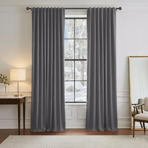 Vista 24 de PONY DANCE Cortinas cortas con aislamiento térmico para ventana pequeña, para guardería, baño, cocina, lavandería, caravana, sótano, 29 pulgadas