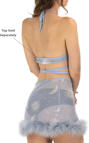 Vista 4 de Minifalda de verano para mujer con estampado atrevido, Verde, púrpura