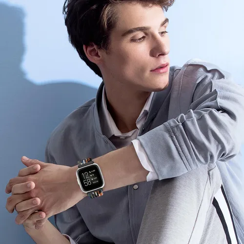 Vista 4 de Paquete de 6 correas elásticas ajustables para reloj compatibles con Fitbit Versa/Fitbit Versa Lite/Fitbit Versa 2 para mujeres y hombres, correa