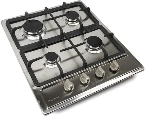 Vista 5 de Estufa de gas Gas Gas GLPG, Quemador de estufa de vidrio templado, 4 quemadores, parrilla de gas integrada (4 quemadores, 23 x 20 pulgadas)