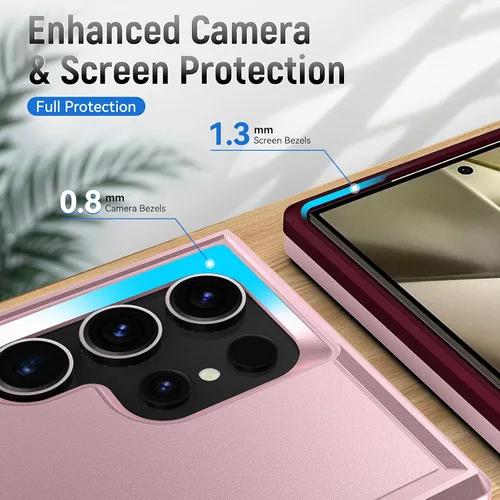 Vista 4 de Funda para Samsung Galaxy S24 Ultra, Galaxy S24 Ultra con protector de pantalla HD [prueba de caídas de grado militar] Funda protectora resistente a