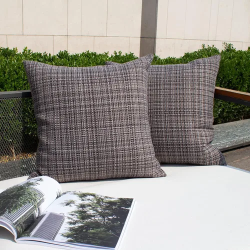 Vista 40 de Kevin Textile - Juego de 2 fundas de almohada decorativas para exteriores, impermeables, para jardín, patio, tienda de campaña, sofá, de 16 x 16