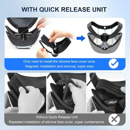 Vista 7 de Interfaz facial magnética para PSVR 2 de liberación rápida cubierta de cara soporte de carcasa para gafas PS VR2 accesorios antiarañazos