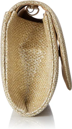 Vista 3 de Bolsos de mano oblicuos con purpurina y solapa para mujer, Oro