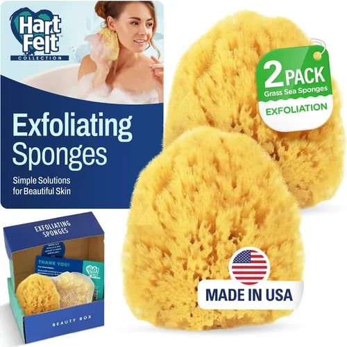 Vista 14 de HartFelt Esponja exfoliante de hierba marina de 4 pulgadas Esponja exfoliante natural para ducha para mujeres y hombres