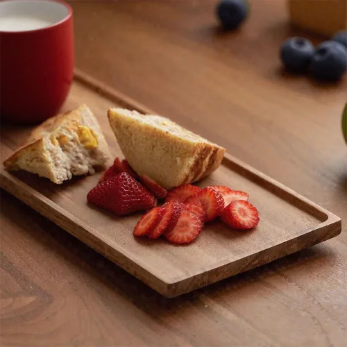 Vista 6 de Platos y bandejas de madera maciza de 13.8 pulgadas de madera de acacia natural para charcutería, tabla de quesos (3)