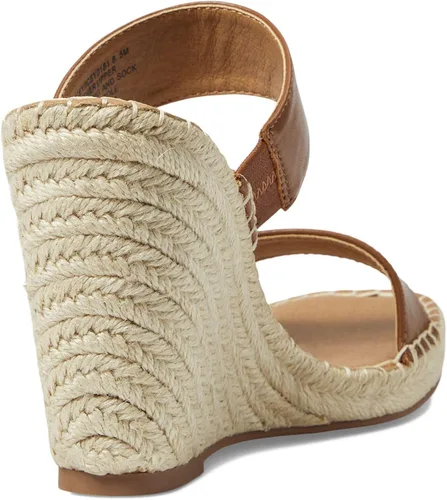 Vista 5 de Steve Madden Icey Sandalia de cuña de cuero coñac 7.5 M, Cuero color Cognac