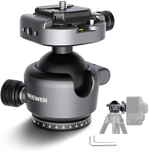 Vista 10 de NEEWER 28mm Junta de Bola de Trípode de Bajo Perfil con Rotación Panorámica de 360°, Placa de Liberación Rápida de 1/4" Tipo Arca y Nivel