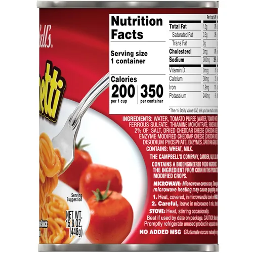 Vista 9 de SpaghettiOs, pasta